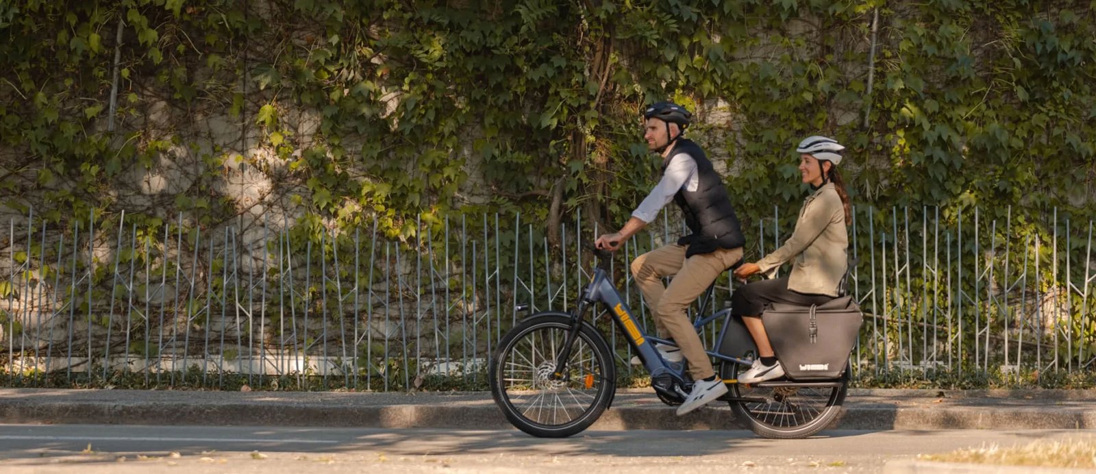 Couple on an Electric Cargo Bike in Brisbane